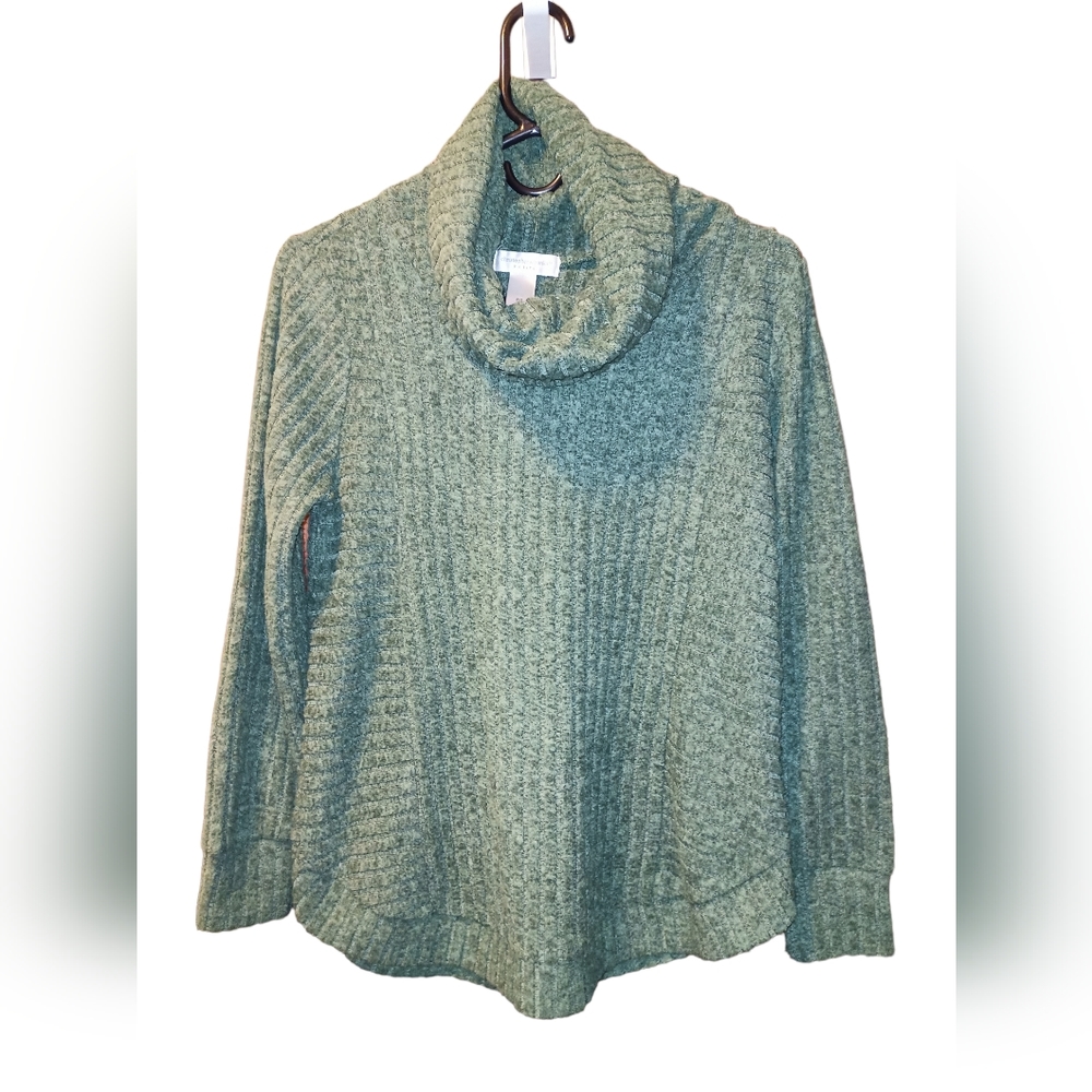 Christopher and Banks petite small super soft green sweater